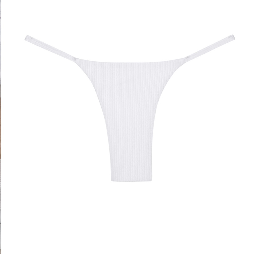 NWT Monday Swimwear Barbados Bottom White Sand Crinkle Sz M